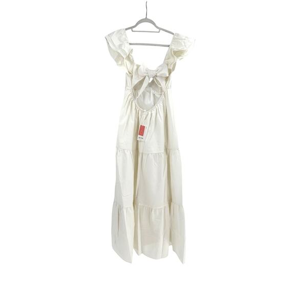 The Frolic Cream Frill Detail Tie Back Tiered Maxi Dress UK 10 | US Size 6 - Picture 6 of 11